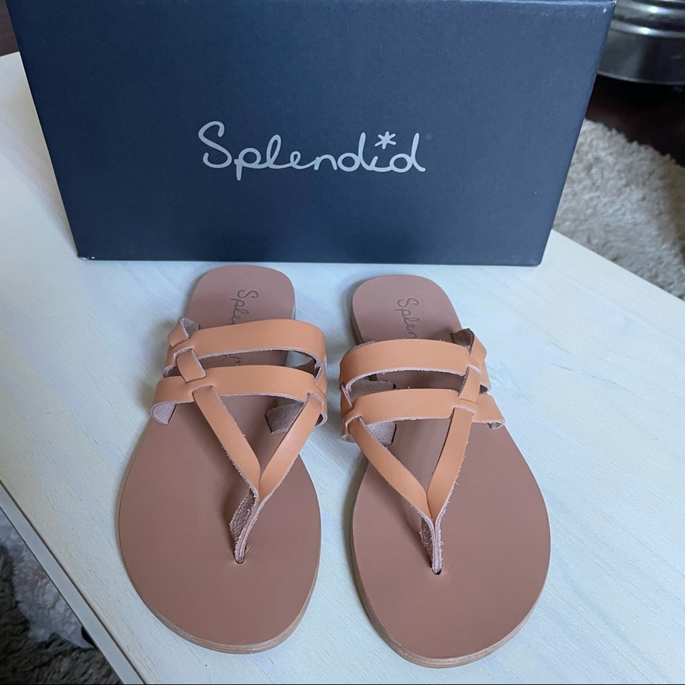 Splendid Salma Tan Leather Thong Sandal